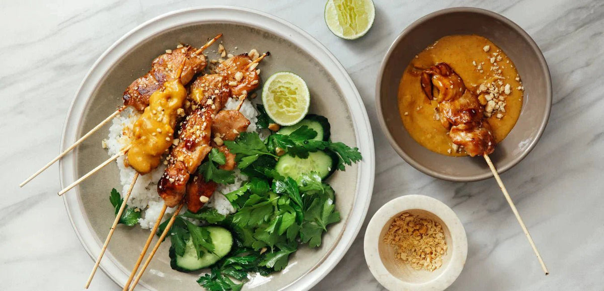 Chicken Satay with Sunflower Dipping Sauce - My Store