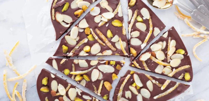 Dark Chocolate Bark with Candied Orange Peels & Nuts - My Store
